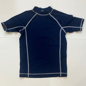 Lands End Navy Blue Short Sleeve Rash Guard